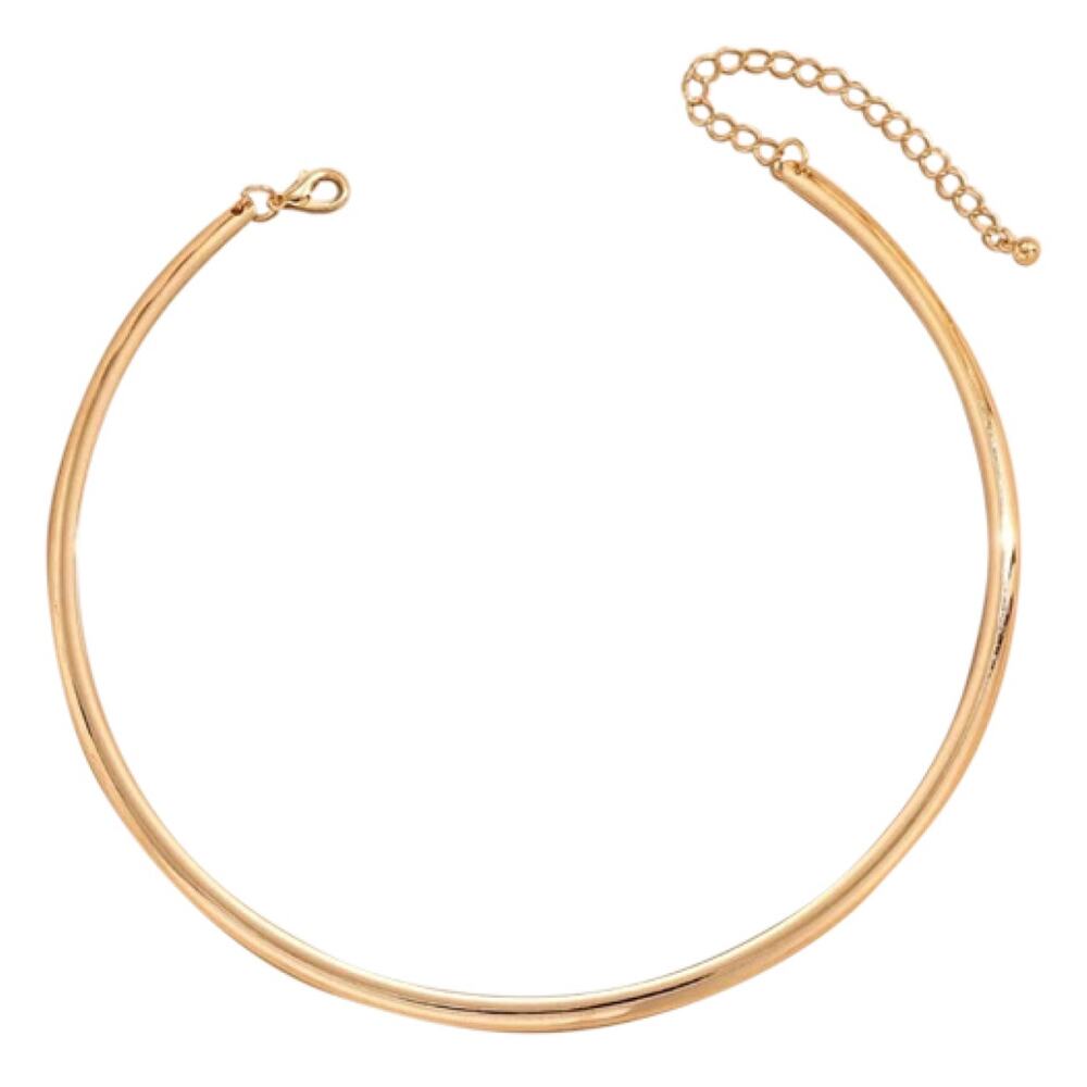NEW NORDSTROM REVOLVE 18kt Gold Plated Choker Slim Collar Necklace Jewelry Retro - Picture 6 of 12